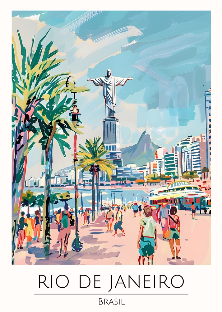 Vibrant Rio de Janeiro Street Scene premium reproduction