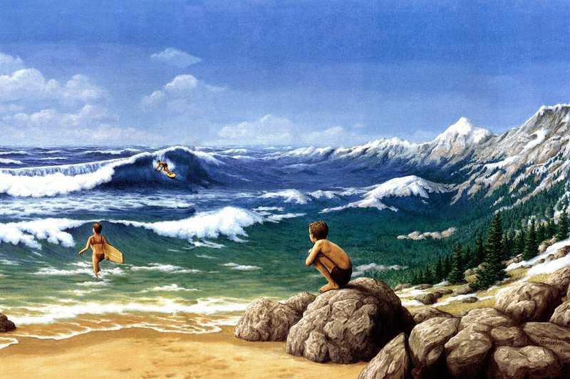 Rob Gonsalves: Aquatic Mountaineering premium reproduction