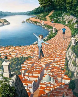 Rob Gonsalves: Aspiring Acrobats wall art