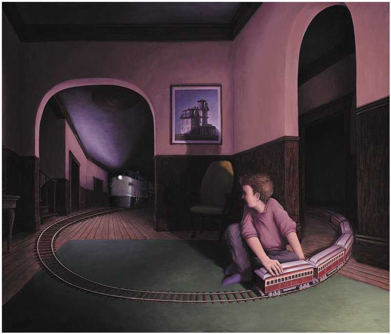 Rob Gonsalves: Surreal Connection Between Home and Rails premium reproduction