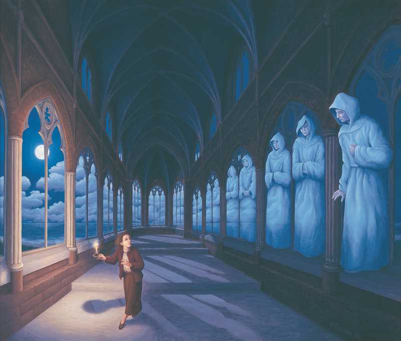 Rob Gonsalves: Enchanted Medieval Moonlight premium reproduction