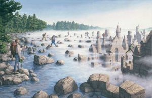 Rob Gonsalves Stepping Stones - Surreal Pathways wall art