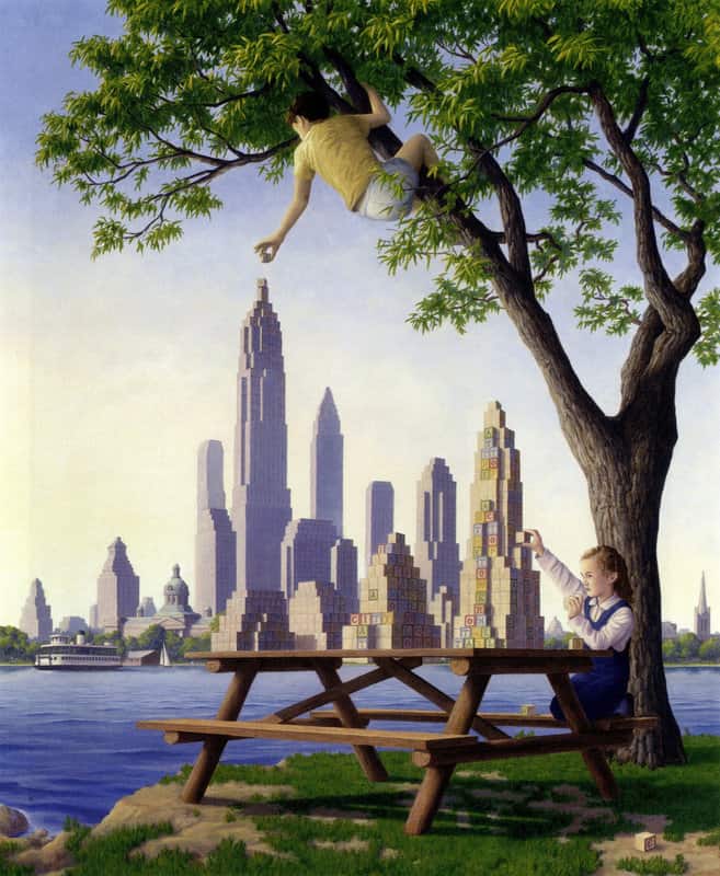 Rob Gonsalves: Table Top Towers premium reproduction