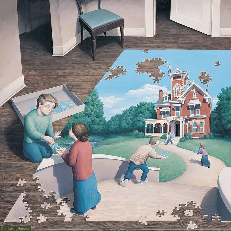 Rob Gonsalves: Unfinished Puzzle premium reproduction