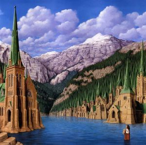 Rob Gonsalves: Wayward Pine Forest wall art