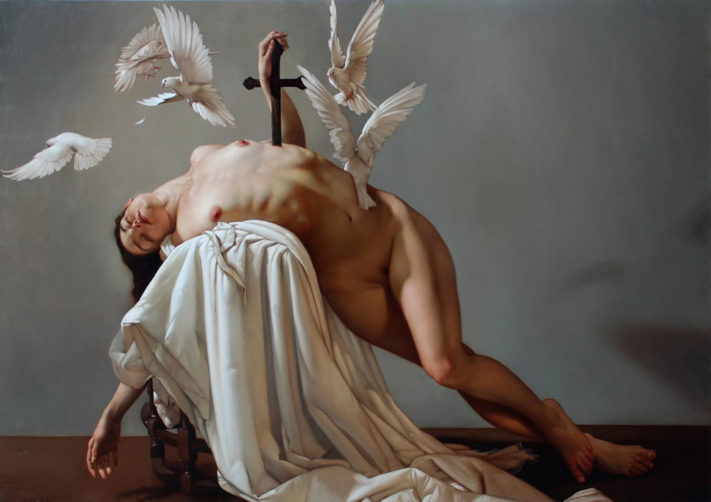 Roberto Ferri - Il Canto Della Vergine (The Song Of The Virgin) premium reproduction printed or painted