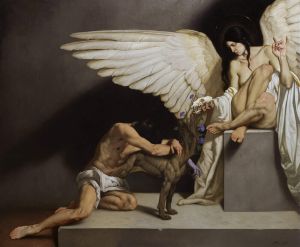Roberto Ferri: The Black Wing or The Touch of the Angel wall art