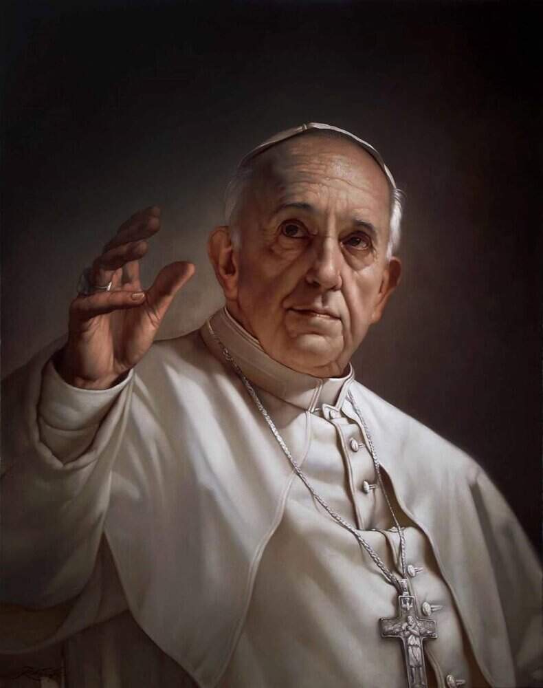 Roberto Ferri: Portrait of Pope Francis premium reproduction printed or painted