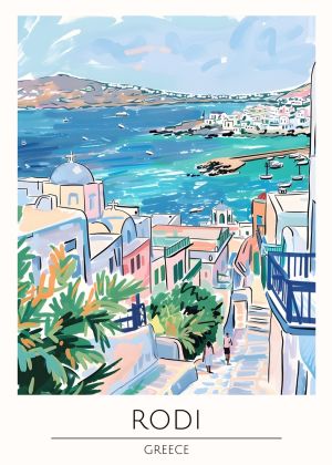 Exploring Rodi: A Greek Coastal Scene wall art