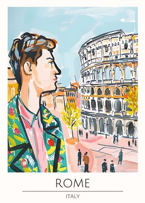 Contemporary Portrait of Rome's Colosseum wall art