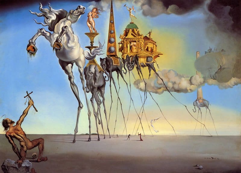 Salvador Dali - La Tentation De Saint-Antoine premium reproduction printed or painted
