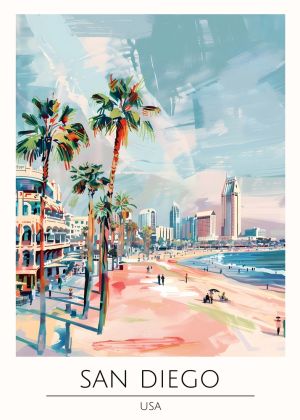 Vibrant Bayside of San Diego wall art