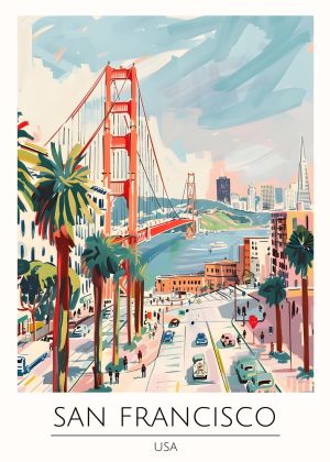 Golden Gate Bridge and San Francisco Skyline wall art