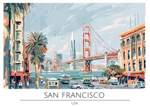 Cityscape Artwork of San Francisco wall art