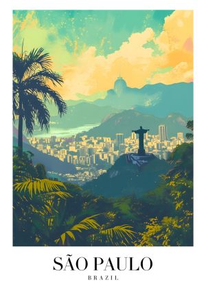 Vibrant View of Rio de Janeiro, Brazil Art Poster wall art