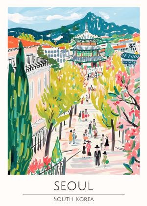 Vibrant Streets of Seoul: An Artistic Journey wall art
