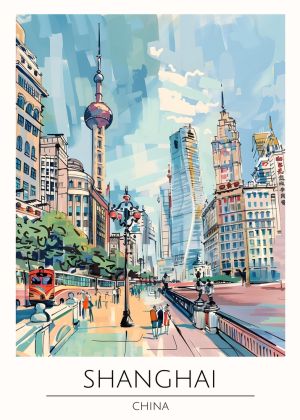 Vibrant Streets of Shanghai wall art