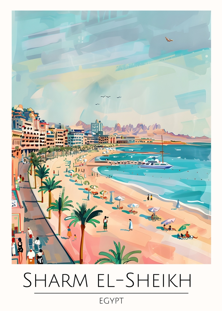 Vibrant Shores of Sharm El-Sheikh, Egypt premium reproduction
