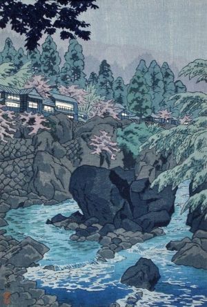 Shiro Kasamatsu: Environs of Higa in Hakone - Serene Japanese Landscape wall art