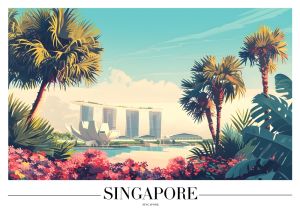 Tropical Oasis: Singapore Skyline wall art
