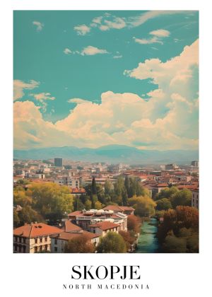 Vibrant Skopje: A Serene Cityscape wall art