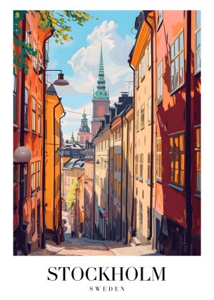 Charming Streets of Stockholm wall art