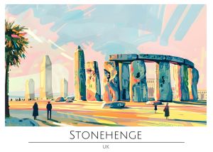 Vibrant Impressions of Stonehenge wall art