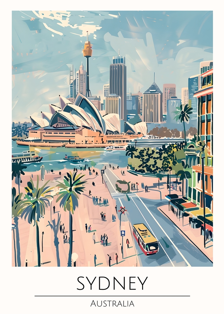 Vibrant Sydney Skyline premium reproduction