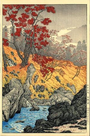 Takahashi Shotei: Nembutsu Pool in Nikko During Autumn wall art