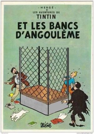 Tintin and the Benches of Angoulême wall art