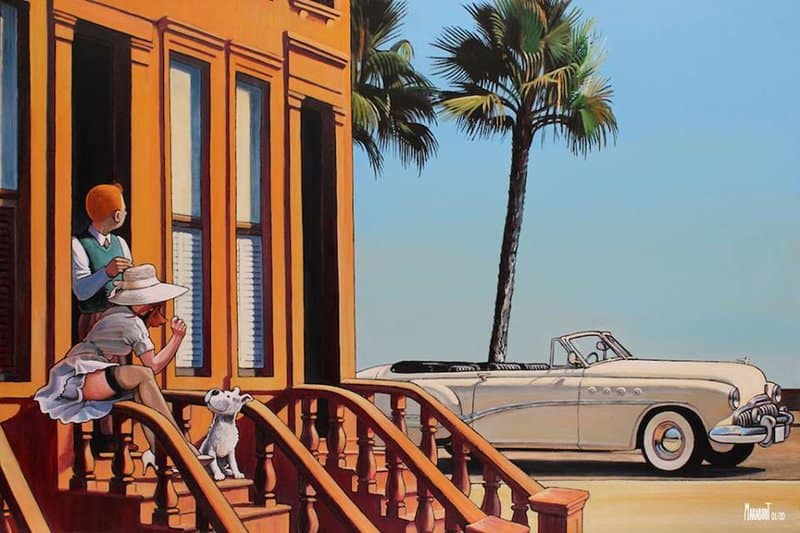 Tintin Hopper Before The Trip by Xavier Marabout premium reproduction