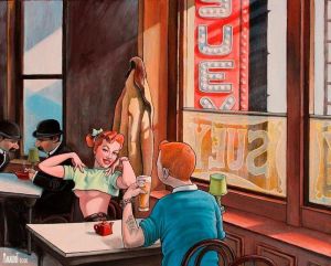Tintin at Chop Suey by Xavier Marabout wall art