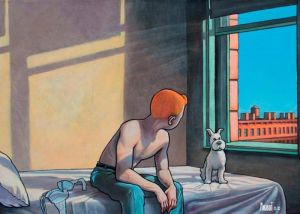 Tintin Hopper Excursion en Philosophie by Xavier Marabout wall art