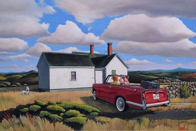 Tintin in Hopper's World by Xavier Marabout premium reproduction