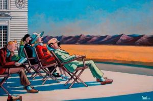 Tintin Hopper People In The Sun by Xavier Marabout wall art