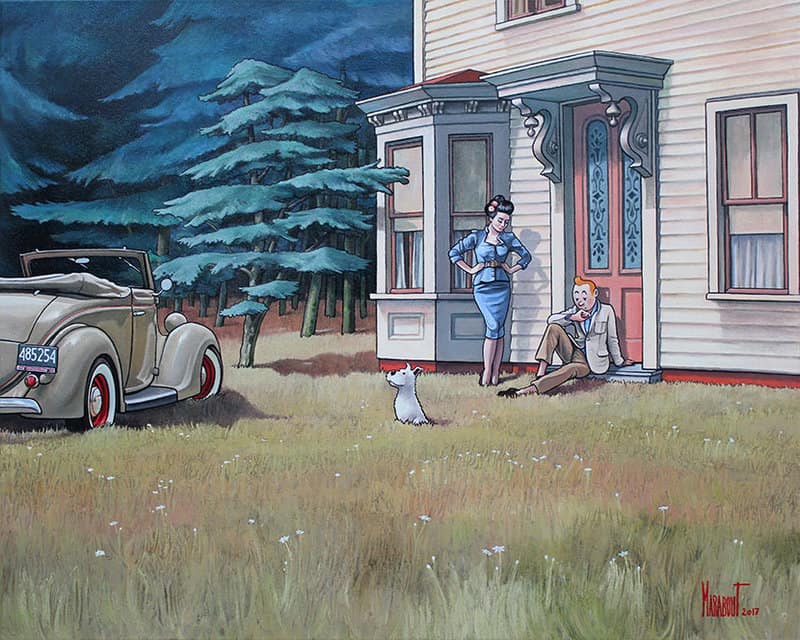 Tintin Meets Hopper at Cape Cod by Xavier Marabout premium reproduction