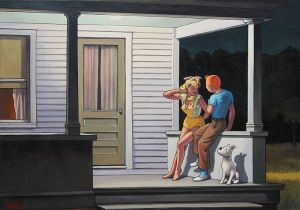 Tintin Meets Hopper: A Summer Evening by Xavier Marabout wall art