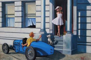 Tintin Hopper Summertime by Xavier Marabout wall art