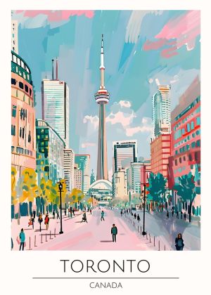 Vibrant Cityscape of Toronto wall art