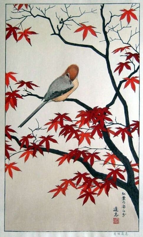 Toshi Yoshida: Autumn Serenity of Red Maple, 1977 premium reproduction