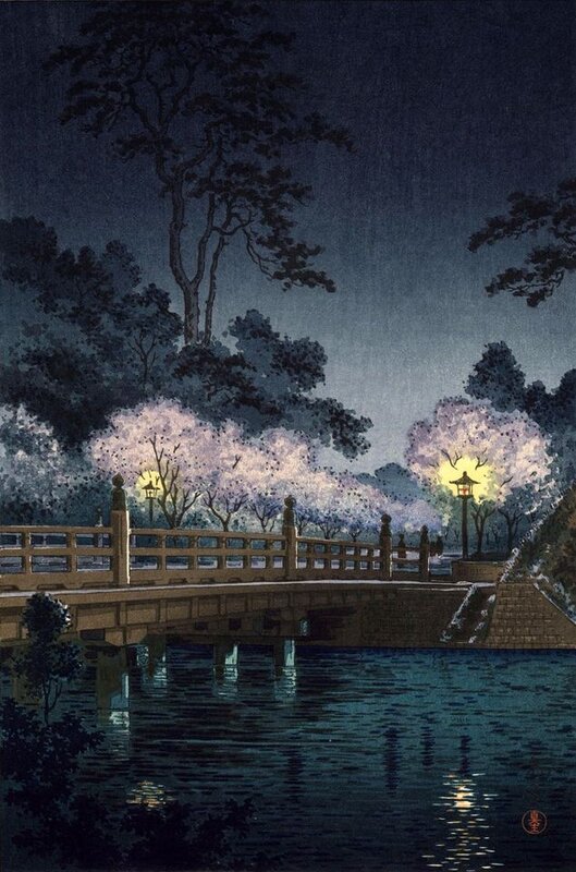 Tsuchiya Koitsu: Benkei Bridge at Night, 1933 premium reproduction