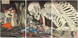 Utagawa Kuniyoshi: Takiyasha Summons a Skeleton wall art