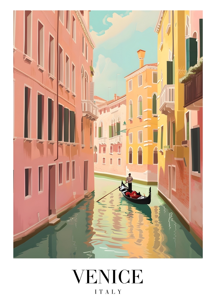 Enchanting Canals of Venice premium reproduction
