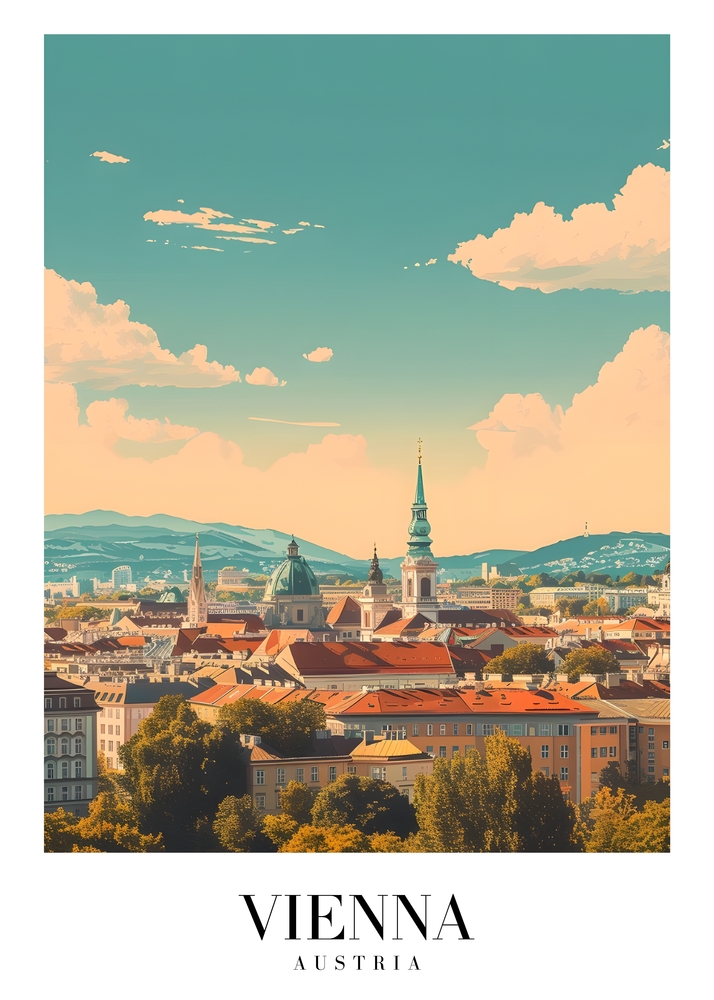 Breathtaking Vienna Cityscape premium reproduction