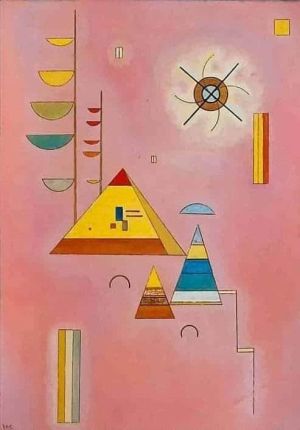 Wassily Kandinsky: Geometric Harmony on Pink, 1929 wall art