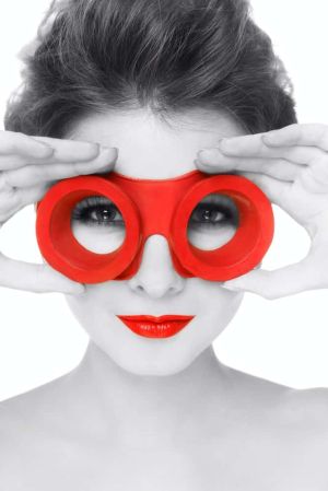 Monochrome Vision: Red Accents wall art