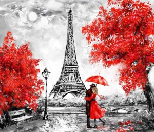 Eiffel Embrace: A Parisian Romance wall art