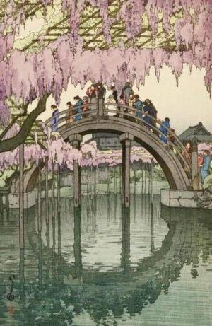 Yoshida Hiroshi: Kameido Bridge in Spring, Tokyo 1927 wall art