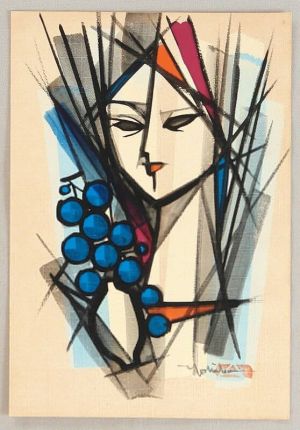Yoshida Hodaka: Abstract Woman and Grapes wall art