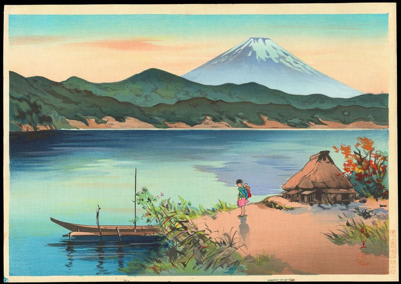 Yoshimoto Masao: Mount Fuji Lakeshore in the Morning premium reproduction